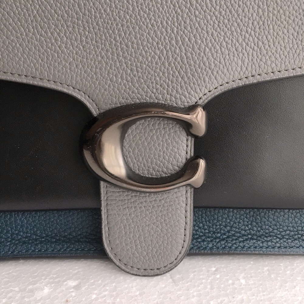 Coach Tabby Color Block Blue Grey Shoulder Bag - Picture 10 of 16
